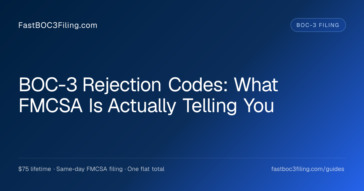BOC-3 Rejection Codes Explained: What Each FMCSA Error Means