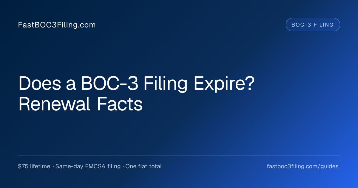 BOC-3 Renewal: Does Your Filing Expire? (2026 Update)